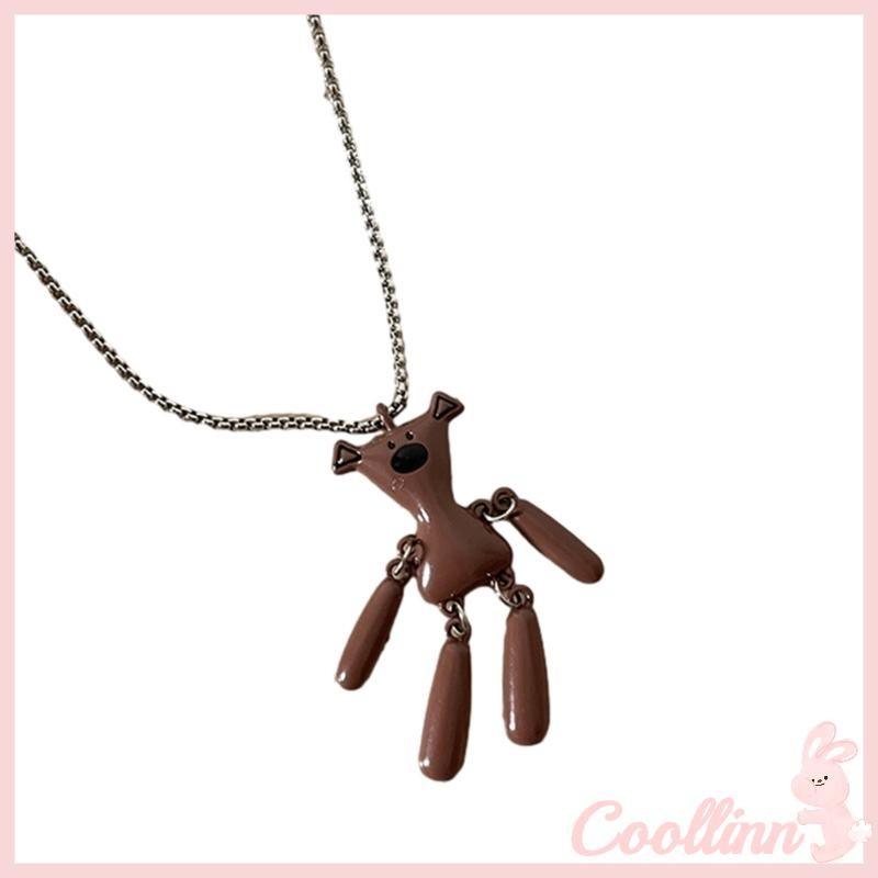 Coo Vintage Cà ri Gấu Mặt Dây Chuyền Choker Gothic Áo Len Vòng Cổ Trang Sức Thời Trang