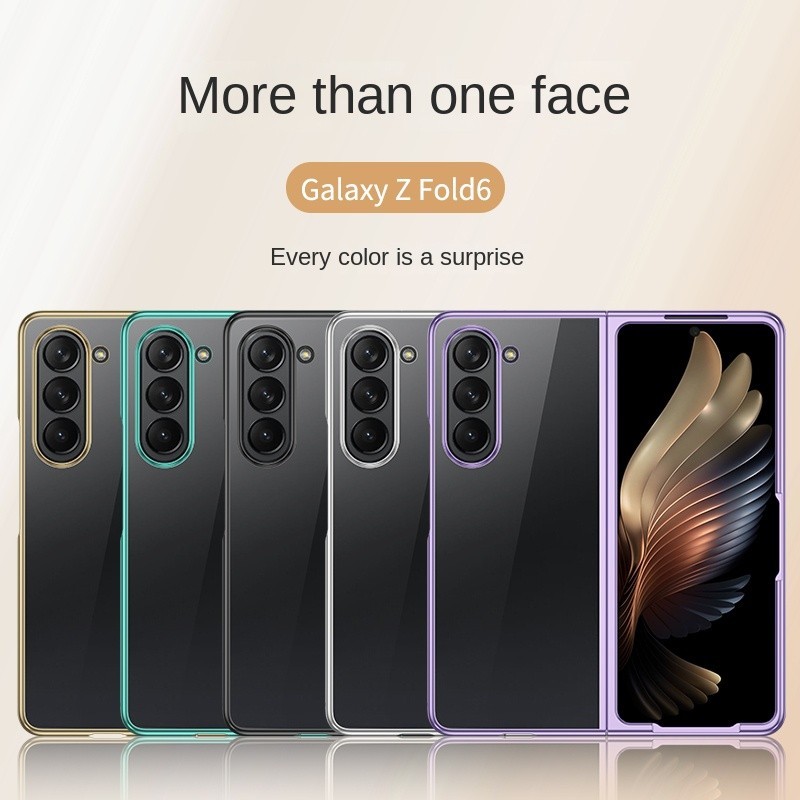 Ốp Điện Thoại Trong Suốt Mạ Điện Cho Samsung Galaxy Z Fold 6 5 4 3 Fold6 Fold5 Fold4 Fold3 Vỏ Cứng Trong Suốt Chống Rơi
