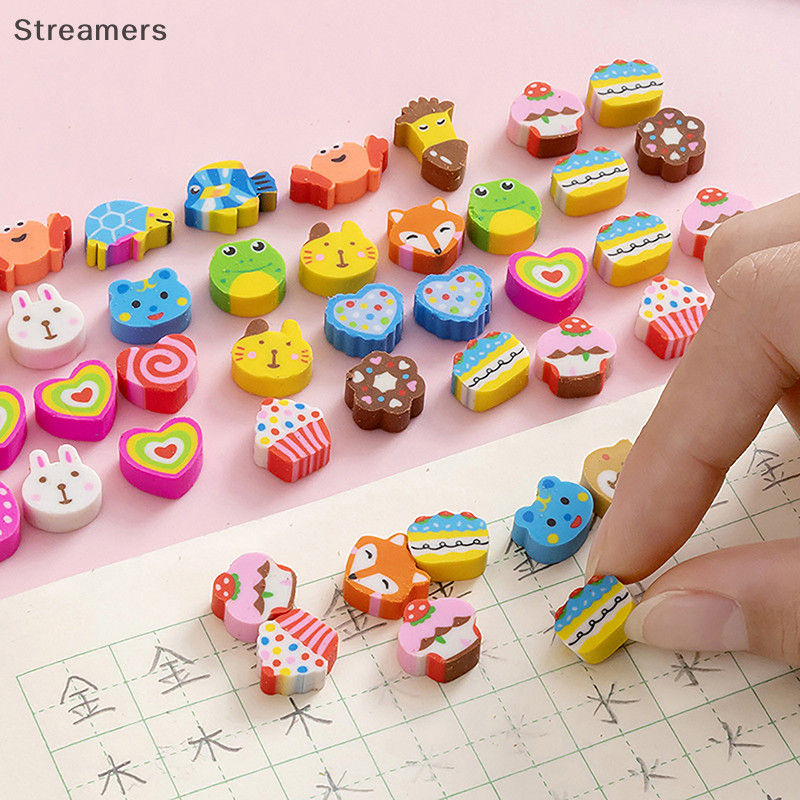 {RUA} 50 Cái / túi Tẩy Sáng Tạo Hoạt Hình Cao Su Bút Chì Động Vật Trái Cây Giáng Sinh Tẩy Cho Trẻ Em Trường Học Văn Phòng Phẩm Tiếp Liệu Mới