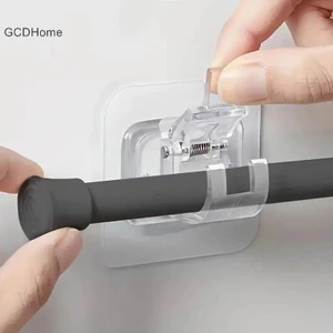Gcdhome 2 Chiếc Rèm Thanh Giá Đỡ Móc Tự Dính Móng Tay Rèm Kẹp Móc Nhà Bếp Phòng Tắm Có Thể Điều Chỉnh Treo Tường Giá Đỡ HOT