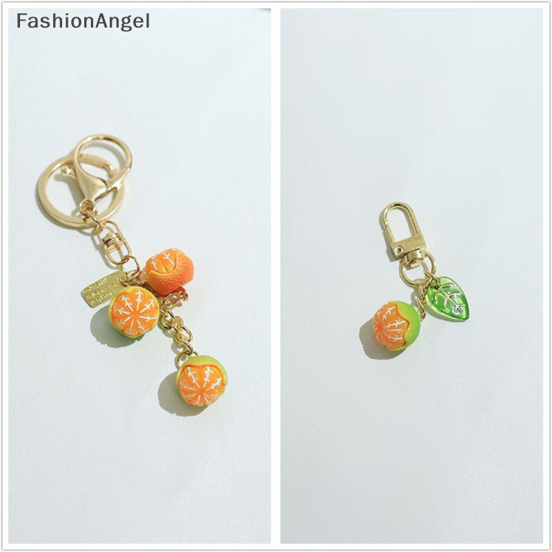 Fashionangel Mô Phỏng Dễ Thương 3D Cam Có Lá Móc Khóa Mặt Dây Chuyền Trái Cây Móc Khóa Túi Charm Chìa Khóa Tai Nghe Điện Thoại Mặt Dây Chuyền Phụ Kiện Trang Sức Quà Tặng TH