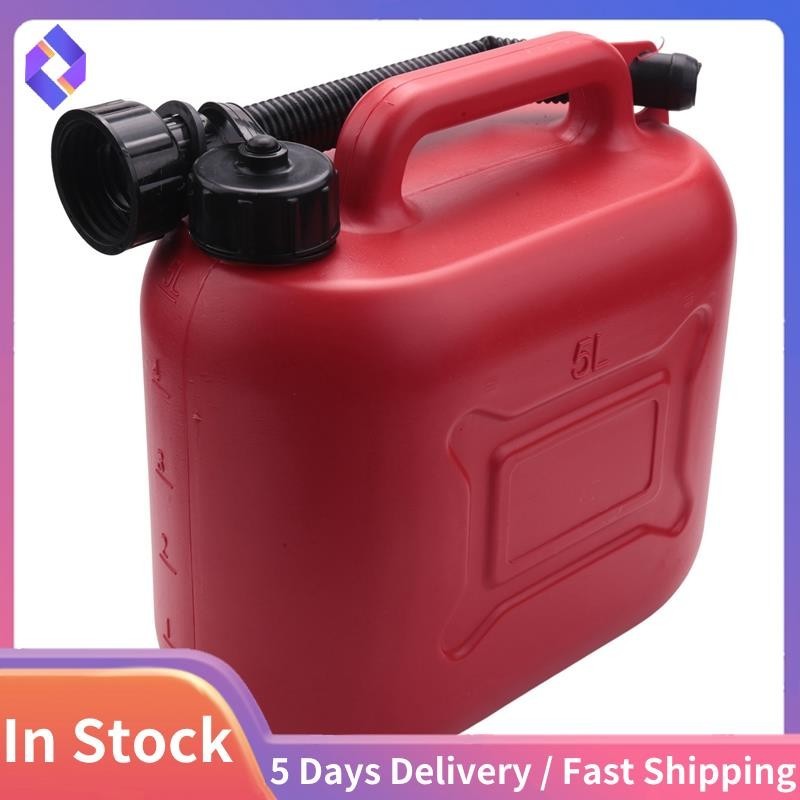 Bình Nhiên Liệu Ô Tô 5L Có Thể Dự Phòng Nhựa Xăng Gas Hộp Đựng Nhiên Liệu Chống Tĩnh Điện Có Ống Cho Xe Du Lịch