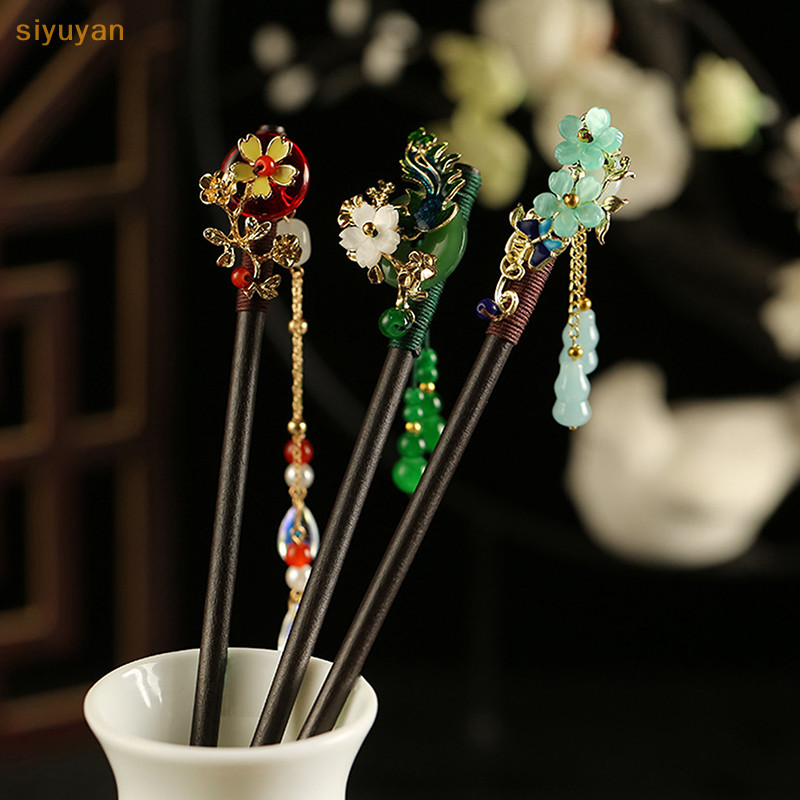 Siyuyan Phong Cách Trung Hoa Tóc Vintage Quanh Co Hoa sel Kẹp Tóc Phong Cách Cổ Đại Thanh Lịch Nữ Phụ Kiện Tóc VN