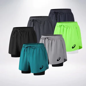 Quần Short Chạy Bộ Mới Nam Thể Thao Marathon Đường Đua Và Trường Nhanh Khô Lót Chạy Giả Hai Miếng Tập Thể Dục