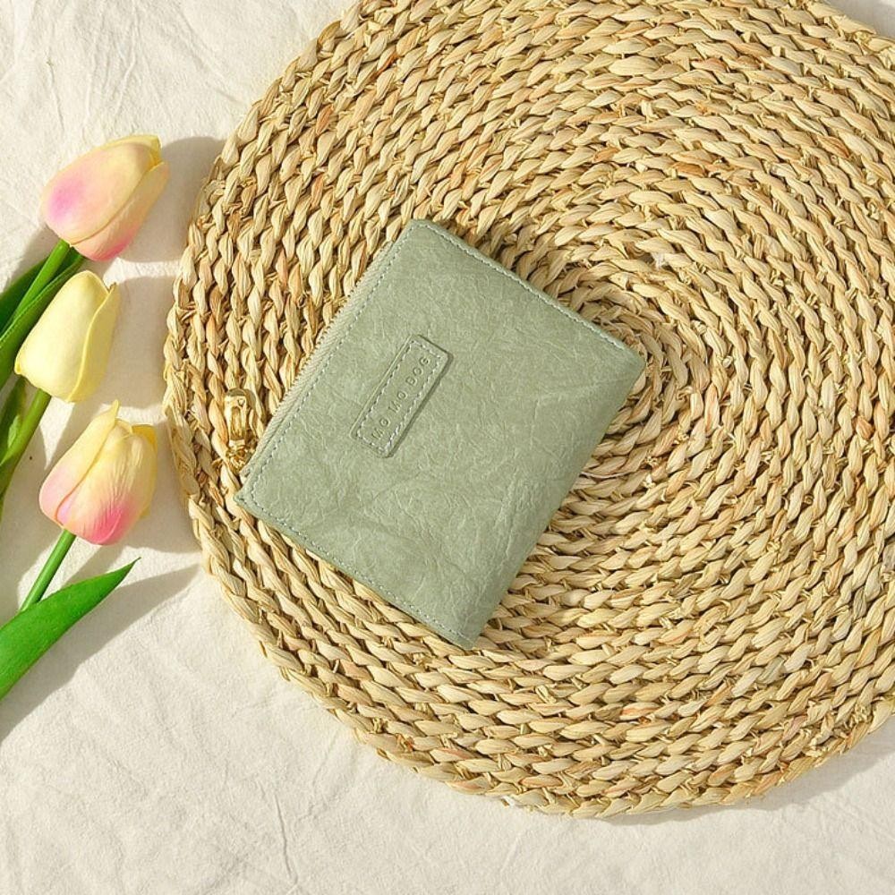 [Vận chuyển nhanh] Ví dây kéo NATURALHM, Ví ngắn nhỏ màu trơn, Túi đựng thẻ dung lượng lớn bằng da thời trang cho bé gái