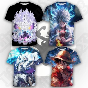 Thuyền buồm biển với áo thun trẻ em in hình Anime One Piece - Áo ngắn tay phiêu lưu của Luffy