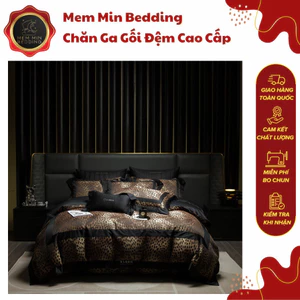 Bộ Chăn Ga Gối Lụa Gấm Silk Da Báo Cao Cấp Cá Tính Và Sang Trọng - Memminbedding Luxury