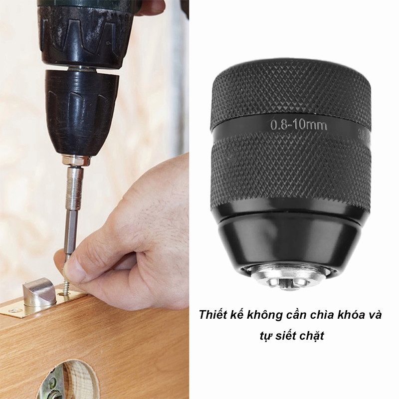 Đầu Kẹp Mũi Khoan Bằng Kim Loại 10mm - Hàng Cao Cấp,Mâm cặp khoan điện,Mâm cặp khoan siêu nhỏ