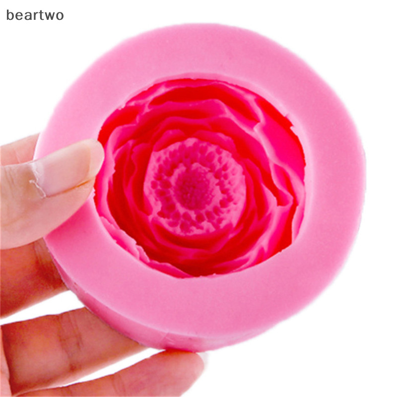 < Beartwo > Hoa Mẫu Đơn Xà Phòng Handmade Khuôn Silicon Làm Bánh Fondant Trang Trí Đẹp