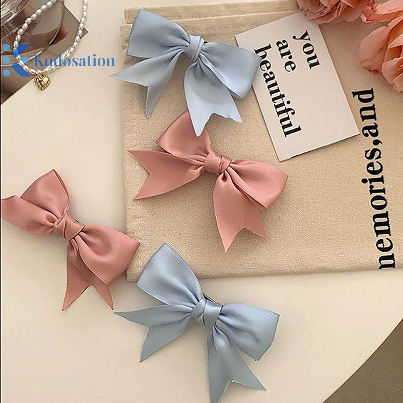 Kudosation Thanh Lịch Sa Nơ Kẹp Tóc Cho Bé Gái Kawii Barrettes Dễ Thương Tóc Accessoires Ruy Băng Người Phụ Nữ Kẹp Tóc Hairgrip
