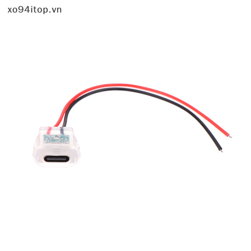 Xoitop 2pin USB Loại C Ổ Cắm Sạc Loại Đầu Vào Có Đèn LED Tấm Chống Nước Cổng Nguồn USB-C TYPE-C Nữ Kết Nối Jack VN