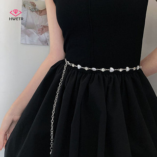 Hwetr Thời Trang Thanh Lịch Nữ Ngọc Trai Thắt Lưng Nữ Bé Gái Đầm Trái Tim Ngọc Trai Dây Thắt Lưng Trang Trí Thắt Lưng Cưới Phụ Kiện Mới