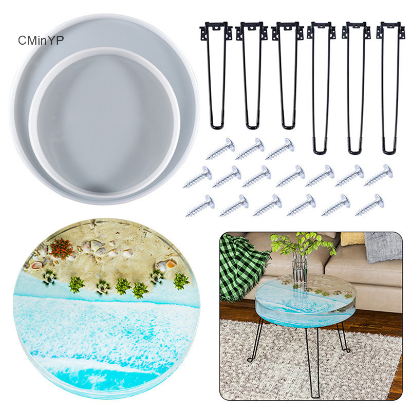 Cminyp Lớn Tròn Trang Trí Sông Bàn Làm Khuôn Silicon Diy Pha Lê Nhựa Epoxy Khuôn Tự Làm Crafg Dụng Cụ Vinh Quang