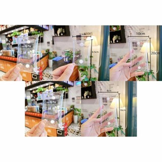 AllGIFT Ví Zero, Ví đựng tiền xu trong suốt đa kích thước, Quà tặng có khóa Ví đựng thẻ PVC chống thấm nước