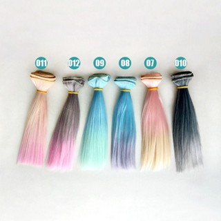 [Chất lượng cao] Tóc búp bê THEHOMECO, Màu Gradient DIY Bjd Tóc giả, Quà tặng đồ chơi trẻ em đầy màu sắc 15 * 100CM hợp thời trang cho 1 / 4 1 / 6 1 / 8 Bjd