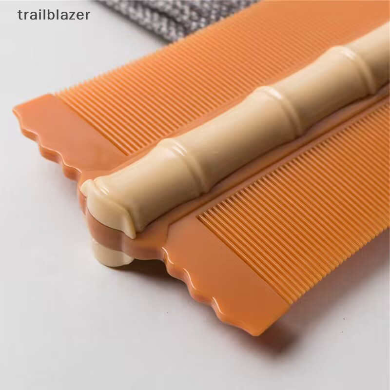 Trailblazer Ướt Khô Tóc Detangling Lược Tre Lược Lược Lược Chấy Hai Mặt Siêu Dày Răng Để Loại Bỏ Gàu Da Đầu Làm Sạch Mới