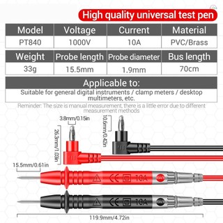 Hilivn) ANENG PT840 1000V 10A Đầu dò vạn năng kỹ thuật số Đầu dò đa năng Kim Pin Dây bút Bộ cáp Vôn kế hiện tại Dây kiểm tra