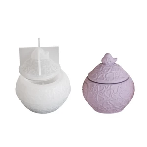 SA Handmade Thủ Công Khuôn Silicon Lọ Khuôn Hộp Bảo Quản Khuôn Họa Tiết Trái Tim Cho Các Dự Án Và Cải Tiến Trang Trí Nhà Cửa
