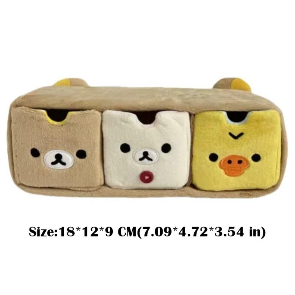 HIGHVIEWLS Rilakkuma Tủ quần áo gấu thư giãn, Lưu trữ văn phòng phẩm hoạt hình vui nhộn, Lưu trữ máy tính để bàn Kawaii sang trọng 2025