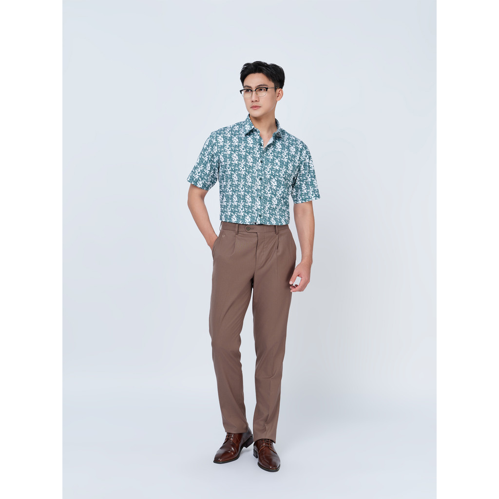 Sơ mi ngắn tay lai ngang VIETTIEN SMART CASUAL vải sợi tre phom REGULAR VT00000312