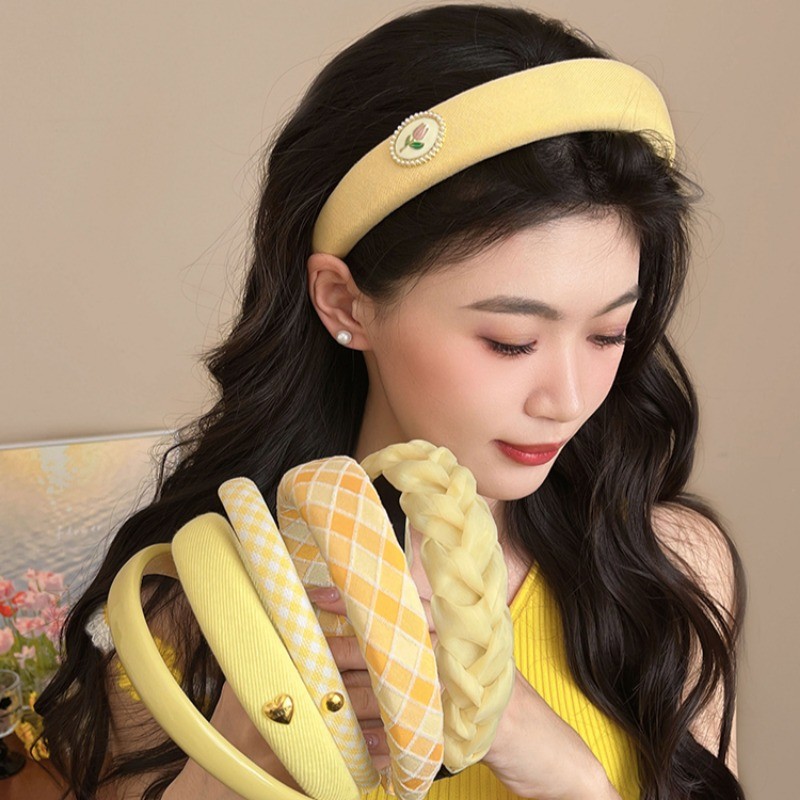 Băng đô xốp vành rộng Phụ kiện tóc khí chất dành cho nữ