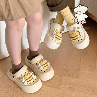 Xixitiao Sandal Nữ Nam Lỗ Giày Dép Thời Trang Ba Chiều Dễ Thương Hoạt Hình Ong Thoải Mái Mặc Ngoài Thường Ngày
