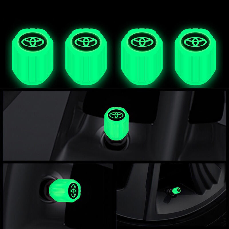4 cái nắp van lốp xe ô tô Toyota phát sáng cho Vios ncp93 Wish Hilux Yaris Rush Corolla Cross Avanza Innova Hiace Alphard Altis Camry phụ kiện xe máy xe đạp