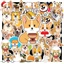 Hộp 50 Sticker Hình CHÓ CORGI Decal Phản Quang 7 Màu Halogram Chống Nước - Gì Cũng IN | MS: 00052