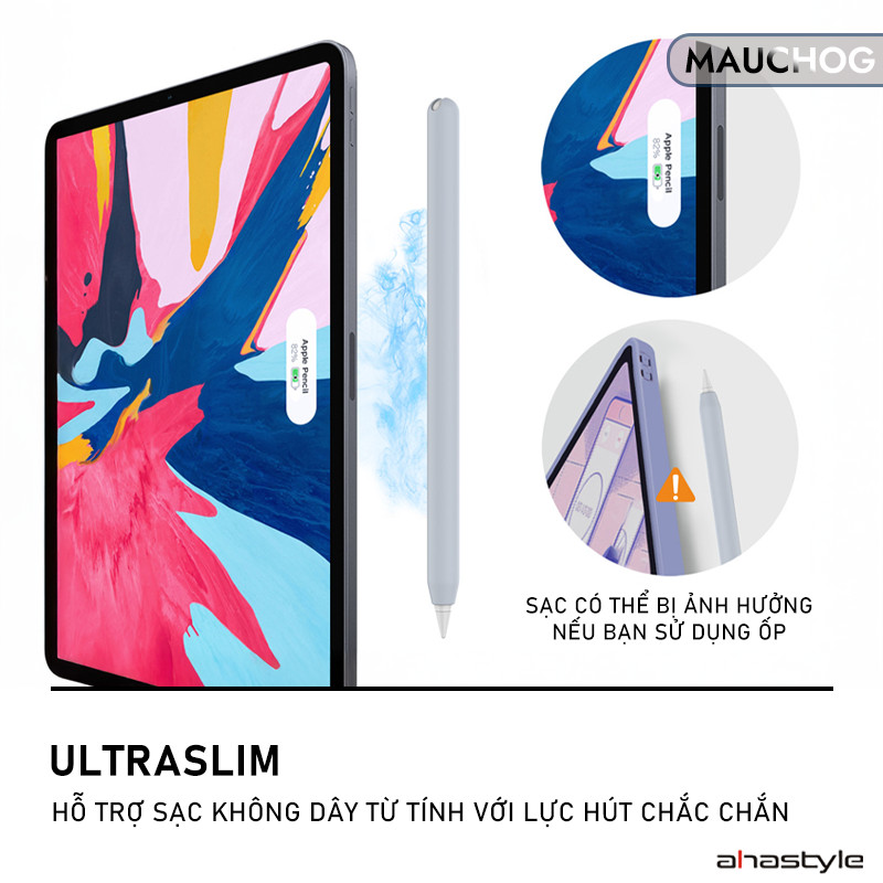 Ốp Case Silicon Ahastyle Siêu Mỏng Hỗ Trợ Sạc Không Dây Cho Apple Pencil 2
