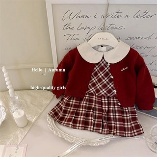 Đầm Bé Gái Phong Cách Mới Thời Trang Trẻ Em Dệt Kim Cardigan Đầm Công Chúa Xuân Thu