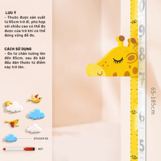 Thước Đo Chiều Cao Cho Bé Dán Tường, Thước Dây Dán Tường Đầu Đo 3D Hút Nam Châm Nhiều Mẫu NGÓI HOME - TD01