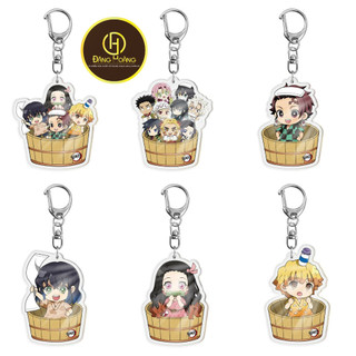 ( Mica trong acrylic) Móc khóa KIMETSU NO YAIBA ver THÙNG TẮM Thanh Gươm Diệt Quỷ in hình anime chibi_ĐH