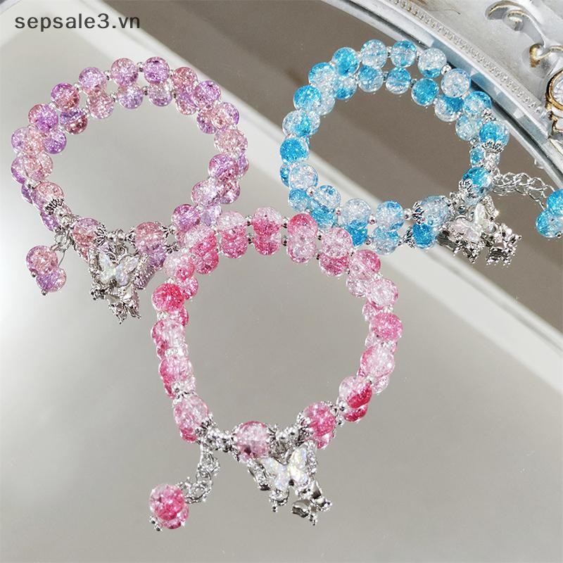 # sepsale # Vòng tay đính cườm pha lê ngọt ngào dành cho nữ Vòng tay mặt dây chuyền quyến rũ Phụ kiện trang sức thời trang Quà tặng bạn gái.