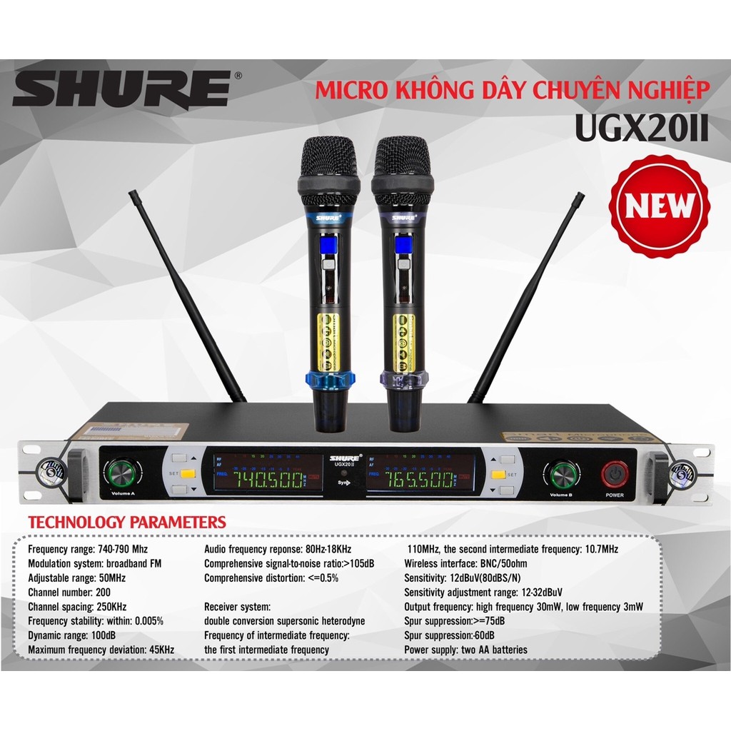 Micro không dây Shure UGX20II (Hàng Nhập loại 1) | Shopee Việt Nam