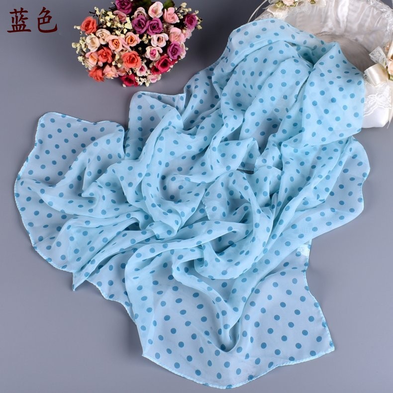 150cm * 50cm Chấm Bi Voan Dài In Khăn Choàng Khăn Thời Trang Phù Hợp Với