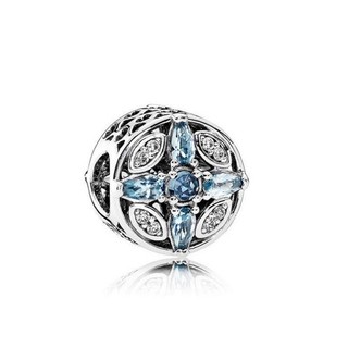 Có hàng Mặt dây chuyền hình trái tim màu xanh lam lấp lánh, trái tim đại dương, charm DIY