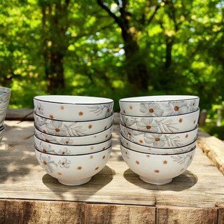 [10 CHÉN] Chén Sứ Ăn Cơm Bằng Sứ Họa Tiết Nhiều Mẫu Đường Kính 11.5Cm, Bát Sứ Chén Sứ - Trường An VN