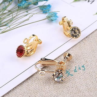 Phụ kiện trang sức tự làm 12 * 12MM Kẹp tai có thể gập lại Kẹp tai vít bằng đồng đặc biệt cho tai không đục lỗ Bảo quản màu sắc 1 cái