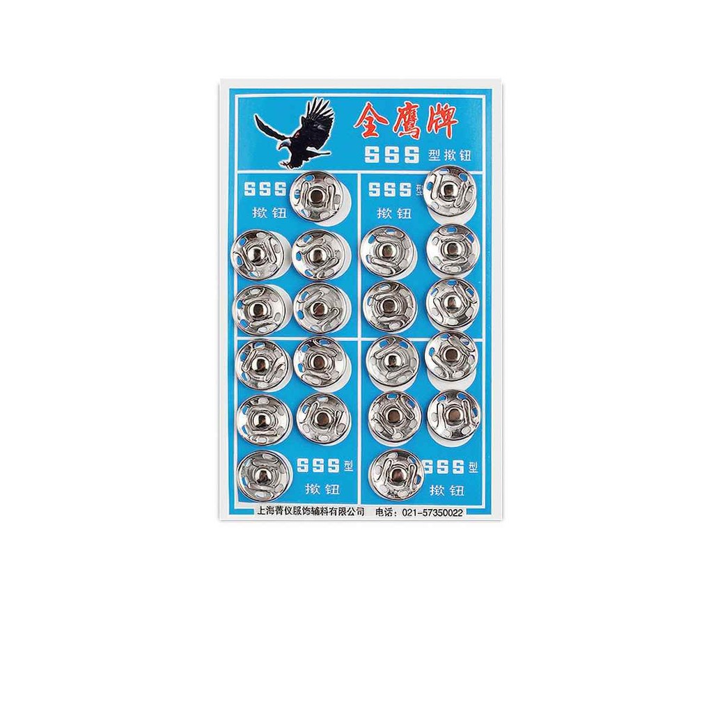 Kim Loại Nhỏ Chốt Bấm Nút 8 / 12 / 16 / 21mm Đen Bạc Quần Áo Phụ Kiện May Nhúng Khóa