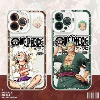 Ốp Điện Thoại Cho Iphone 16e 13 15 16 Pro Max 15 16 Plus Ốp Lưng Anime One Piece Nika Luffy Zoro Cool Camera Bảo Vệ Trong Suốt Silicon Chống Sốc Họa Tiết TPU Mềm