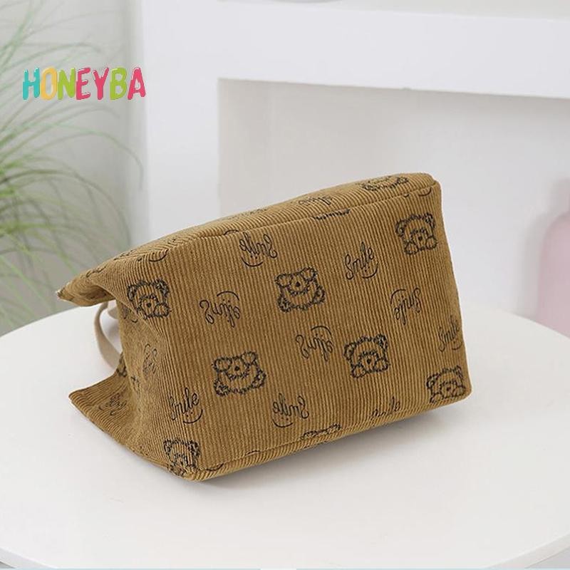 < Honeyba > Túi xách vải nhung in hình hoạt hình dễ thương Túi xách đa năng nhân viên văn phòng Bữa trưa Túi Tote Bento