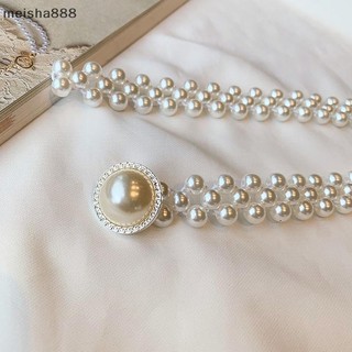 Meisha888 Dây Thắt Lưng Ngọc Trai Lớn Thắt Lưng Nữ Có Trang Trí Tất Cả Trận Đấu Váy Thời Trang Thiết Kế Sang Trọng Dây Gothic