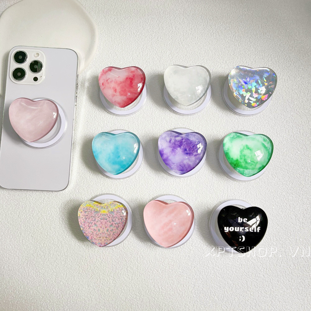 Simple Love Heart Giá đỡ từ tính Kính màu trơn Lập thể Đá quý Vỏ điện thoại Kính thiên văn Giá đỡ từ tính