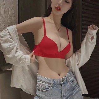 Quần lót nữ ngực nhỏ tập hợp không có vòng thép để ngăn ngừa chảy xệ, và ngực phụ được nâng lên. Áo ngực liền mạch gợi cảm phổ biến mới 2024
