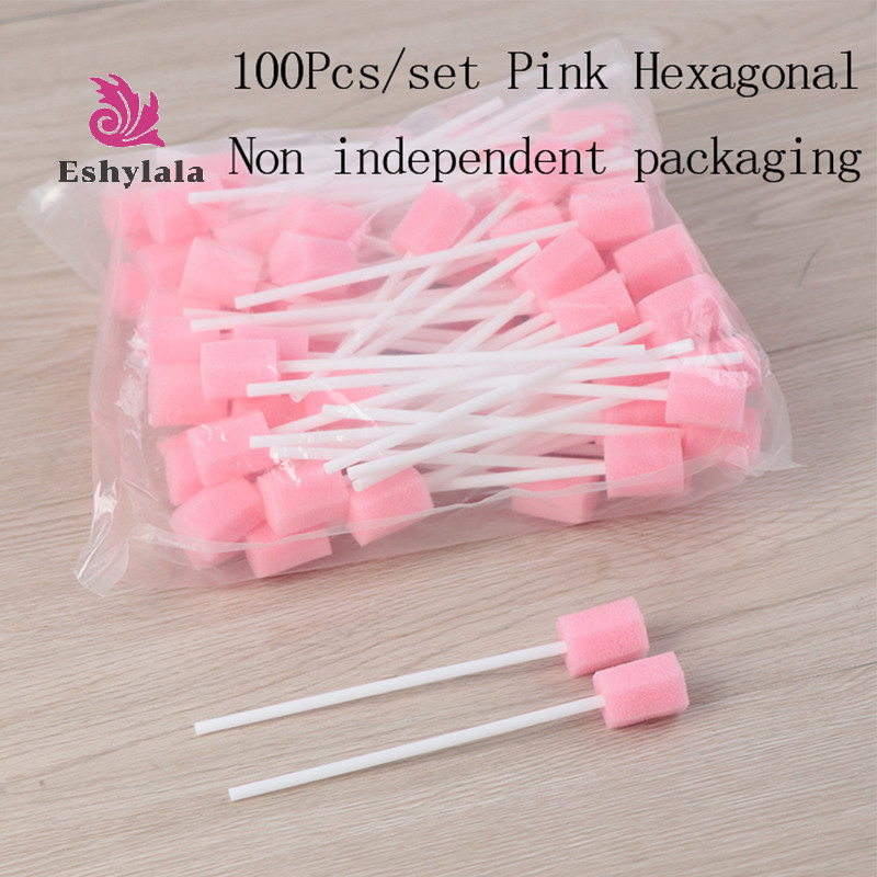 100 Cái Dùng Một Lần Chăm Sóc Răng Miệng Bọt Biển Làm Sạch Răng Miệng Có Que [MỚI]