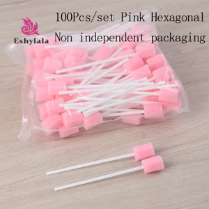 100 Cái Dùng Một Lần Chăm Sóc Răng Miệng Bọt Biển Làm Sạch Răng Miệng Có Que [MỚI]