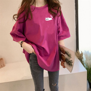 Áo thun ngắn tay dáng rộng in hoạt dành cho nữ mùa hè phong cách mới