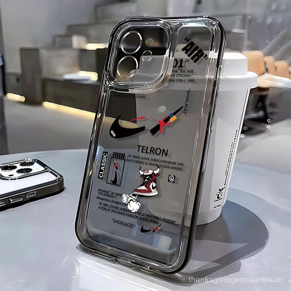 Dạo Phố iPhone Apple 12promax Ốp Lưng Điện Thoại A2412 Phong Cách Mới ihpone12promax Ốp Lưng Trong Suốt Mềm ins Phong Cách Chống Sốc Dạo Phố Thời Trang 15 / 14 Vỏ Không Gian Lỗ Chính Xác M2V7