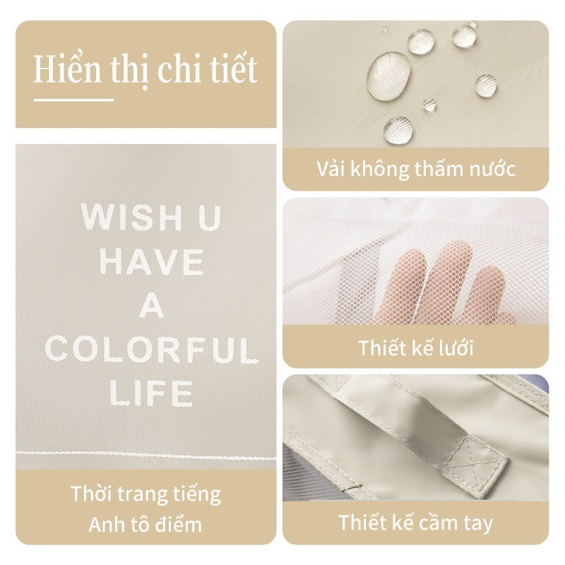Set 7 Túi Du Lịch Đa Năng Chống Nước Dung Lượng Cao，thiết kế lưới，Minh bạch và có thể nhìn thấy