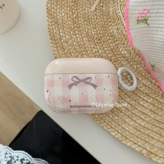 Ốp Lưng Cho AirPods 1 2 3 AirPods Pro2 IMD TPU Sang Trọng Vỏ AirPods Phong Cách Hàn Quốc Nơ Màu Hồng